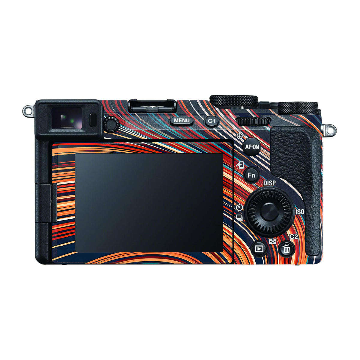 Retro Abstract Striped Swirl Sony A7 CII Camera Skins
