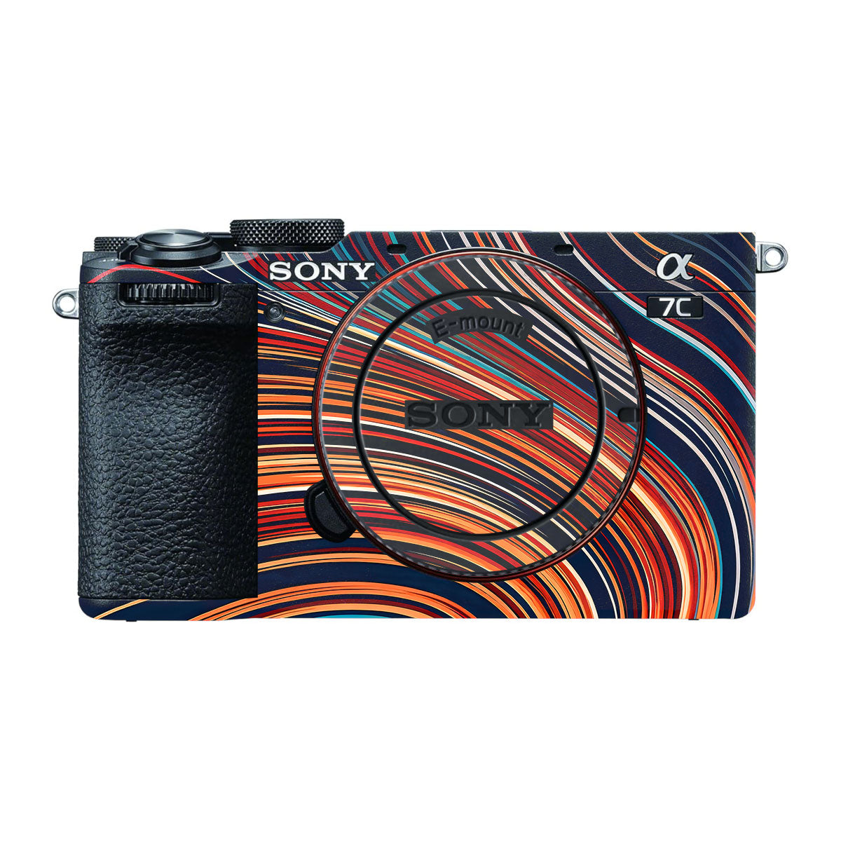Retro Abstract Striped Swirl Sony A7 CII Camera Skins