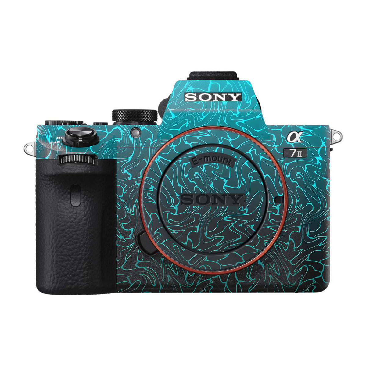 Cyan Blue to Black Gradient Sony A7 II Camera Skins