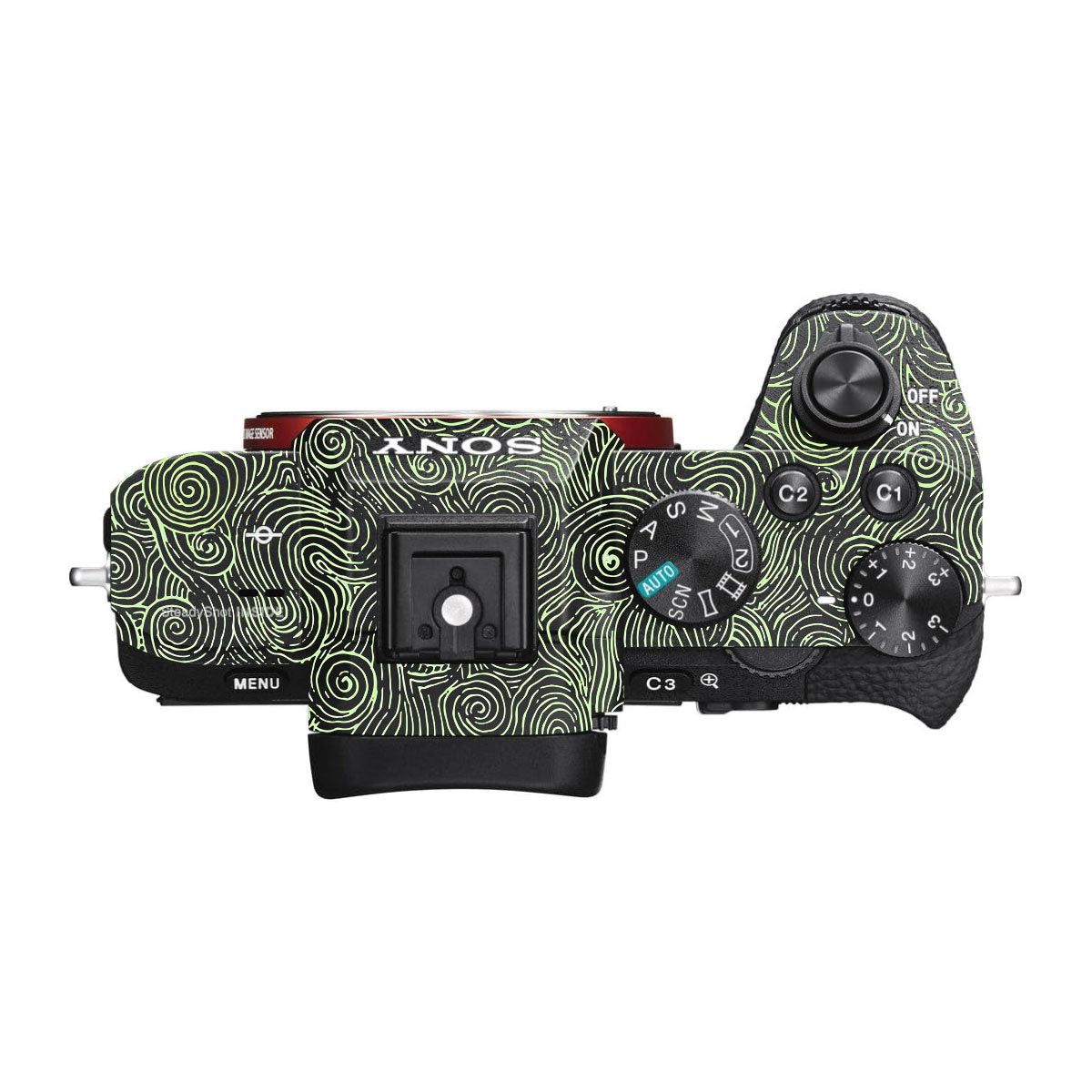 Green Spirals Sony A7 II Camera Skins