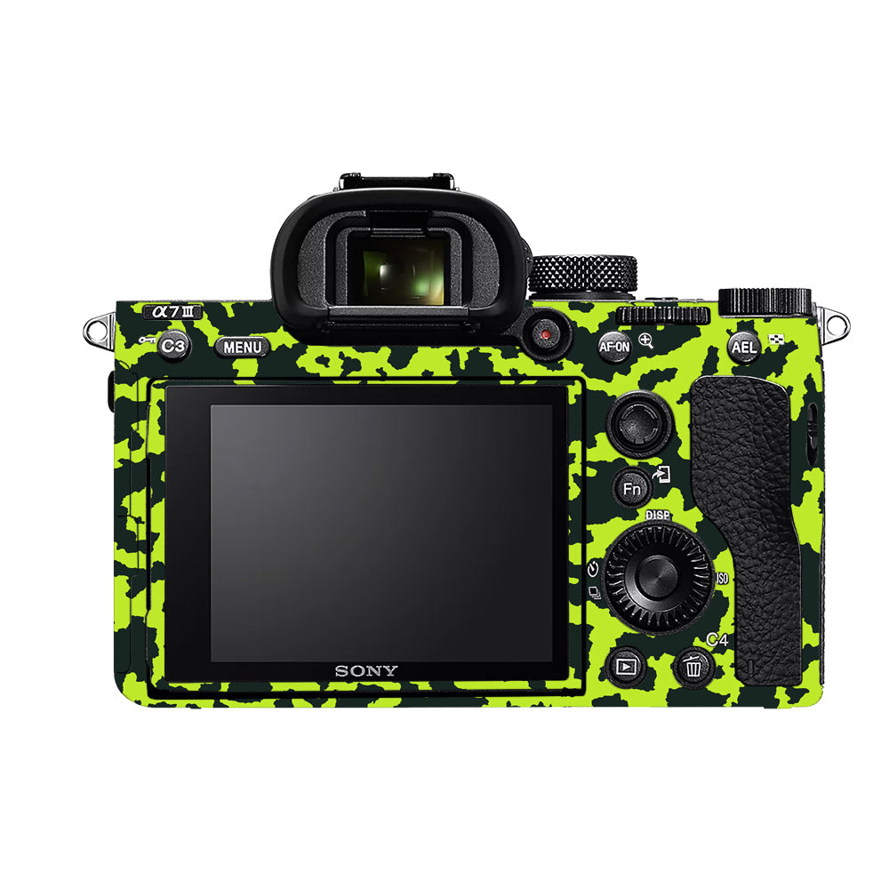 Neon Green Splatter Sony A7MIII Camera Skins