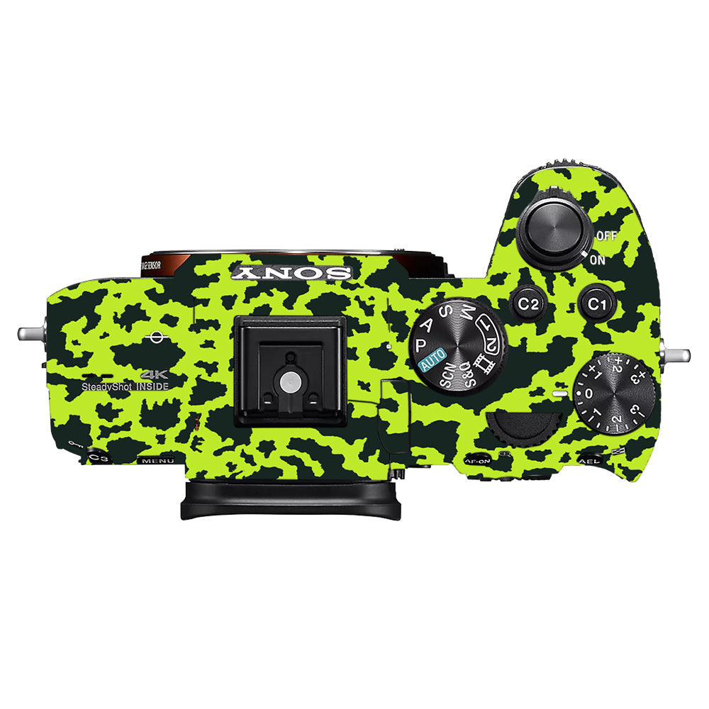 Neon Green Splatter Sony A7MIII Camera Skins