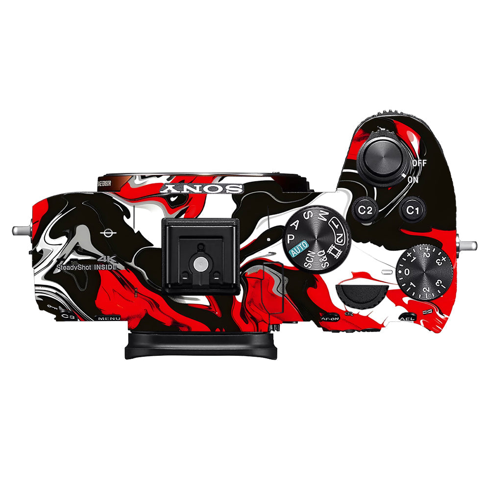 Scarlet and White Motion Sony A7MIII Camera Skins