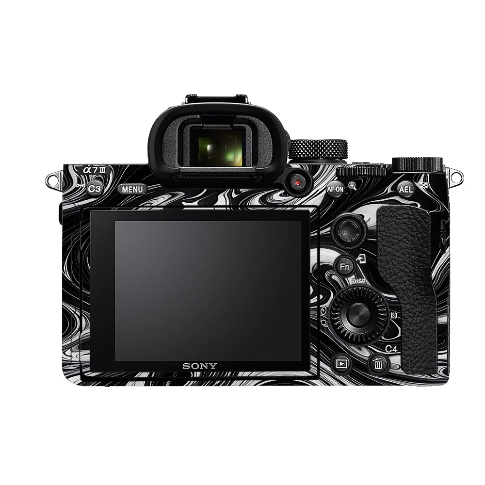 Black and White Marble Sony A7MIII Camera Skins