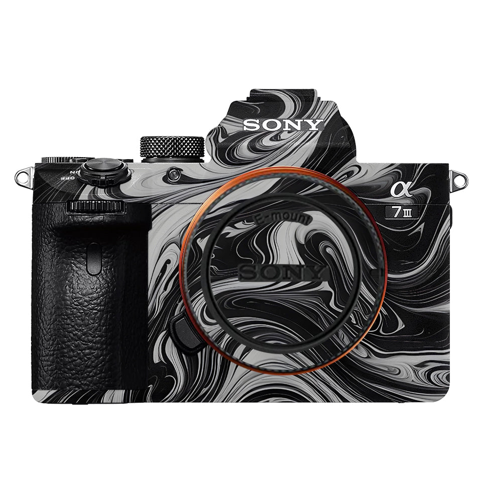 Black and White Marble Sony A7MIII Camera Skins