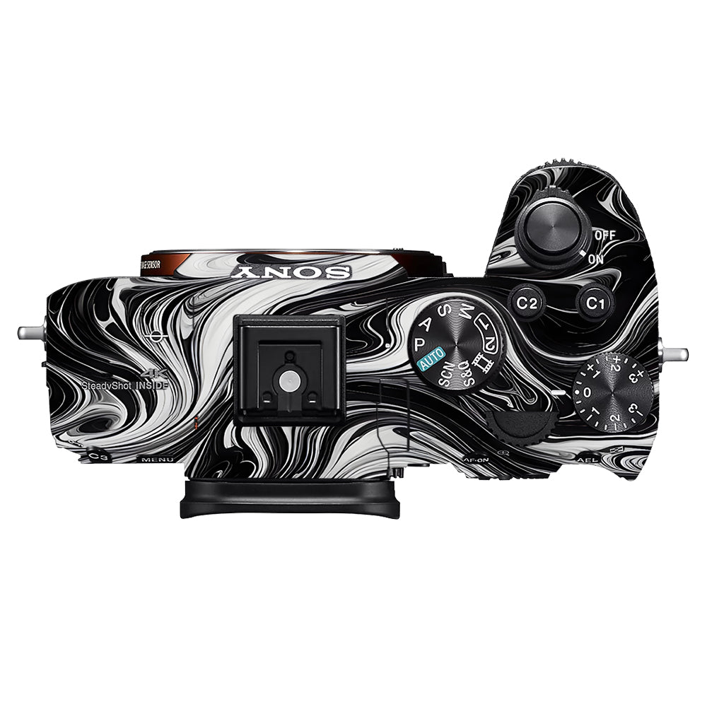 Black and White Marble Sony A7MIII Camera Skins