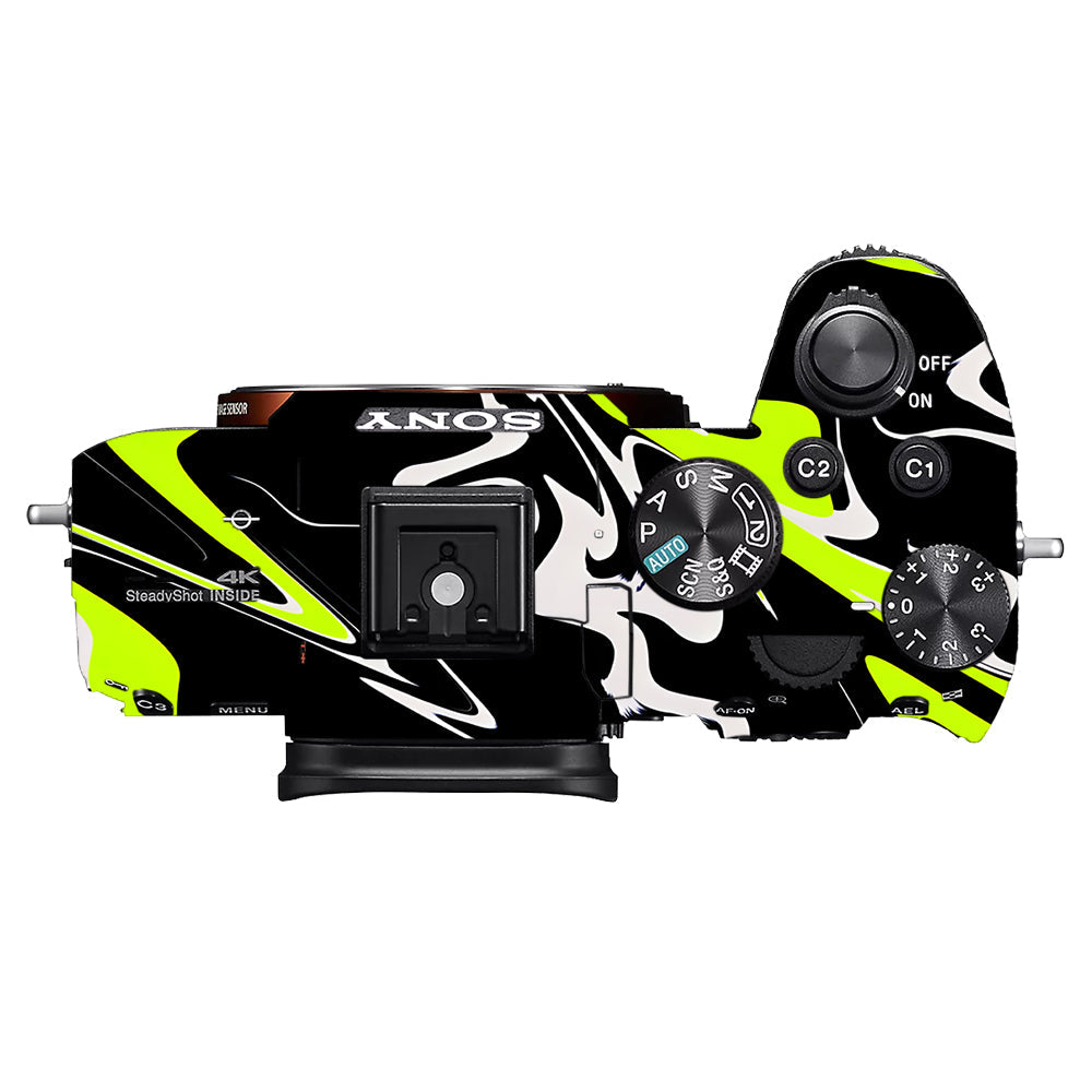 Neon Green and Black Pattern Sony A7MIII Camera Skins