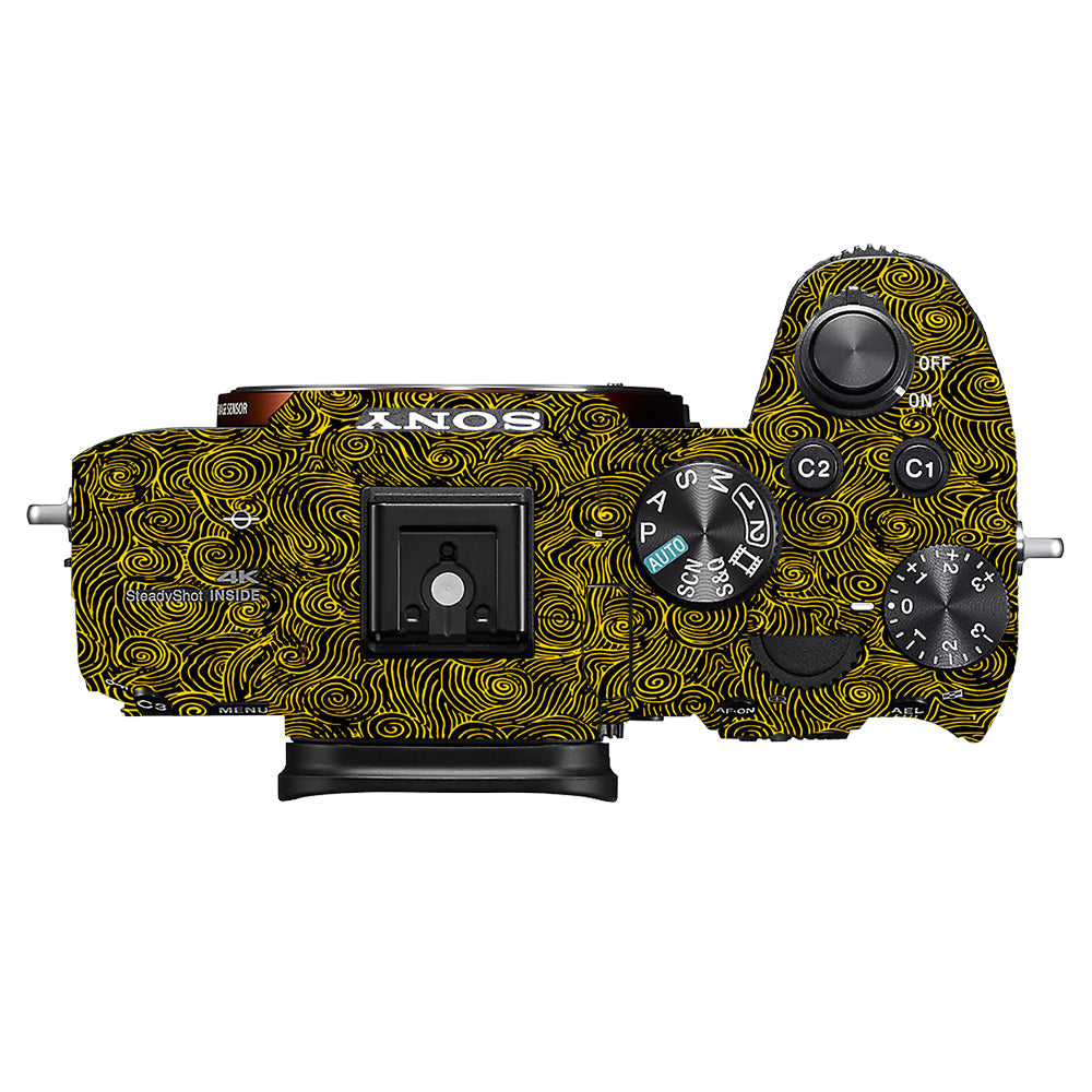 Yellow Spirals Sony A7MIII Camera Skins