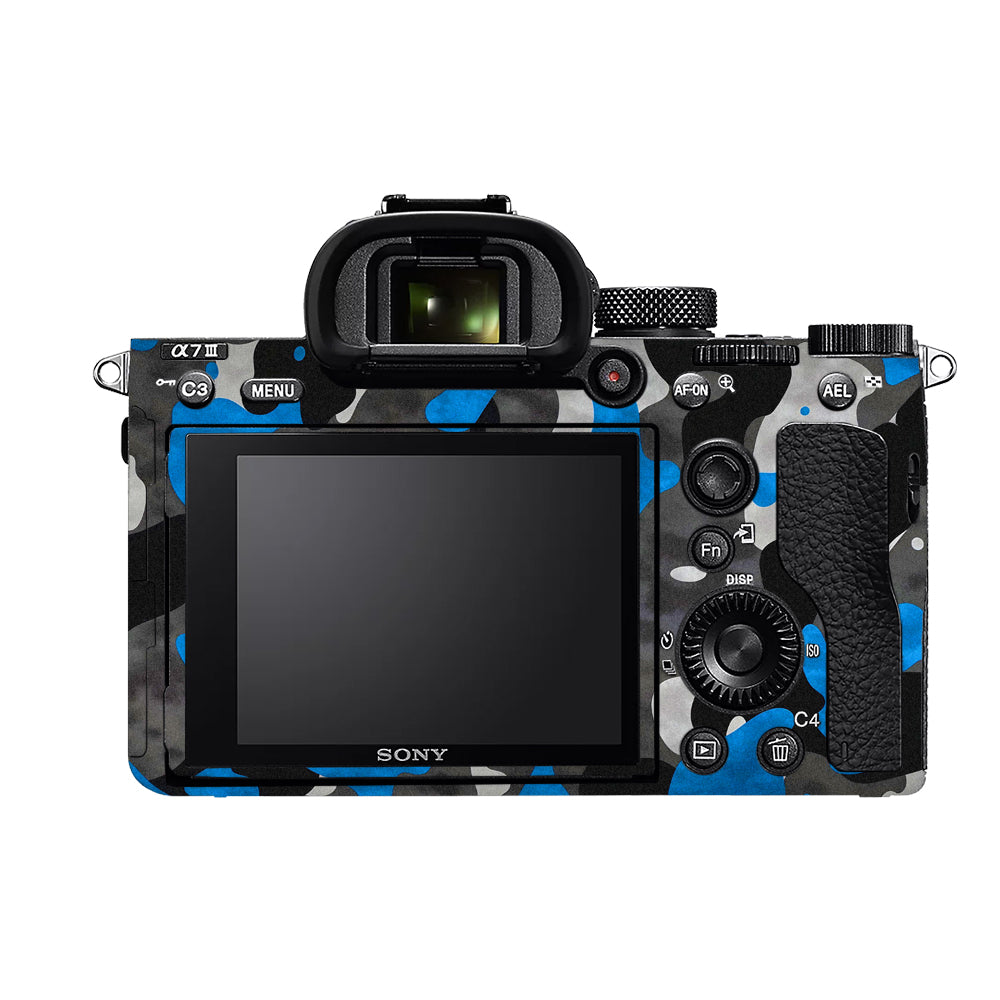 Blue Grey Camo Sony A7MIII Camera Skins