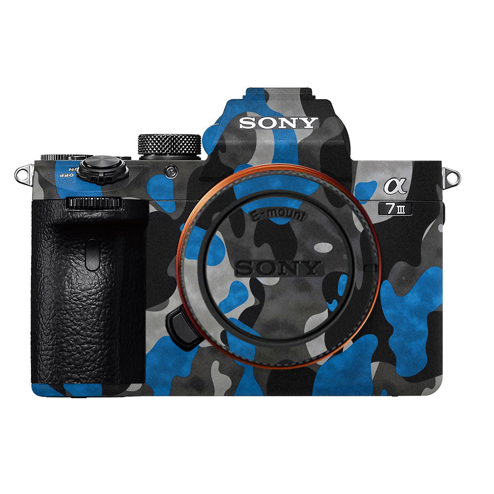 Blue Grey Camo Sony A7MIII Camera Skins