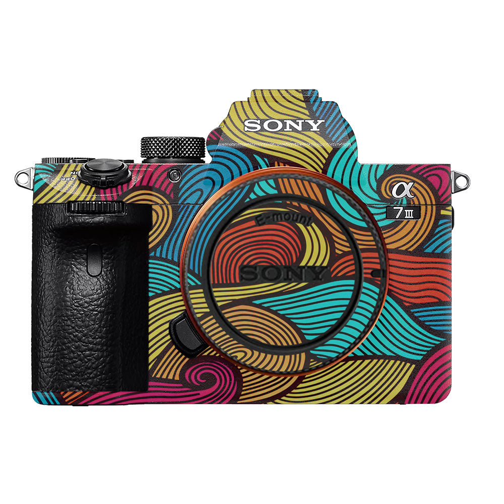Retro Colorful Doodle Art Pattern Sony A7MIII Camera Skin