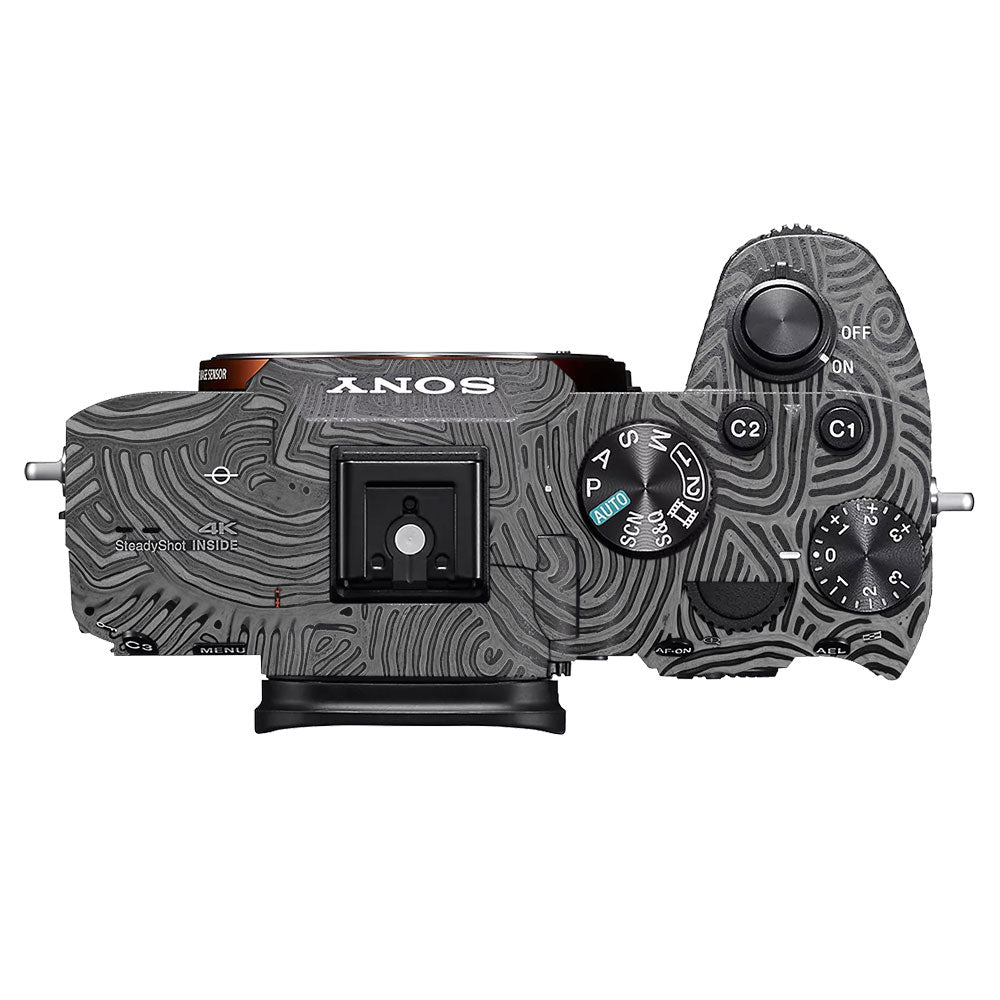 Monochrome Line Maze Sony A7MIII Camera Skin