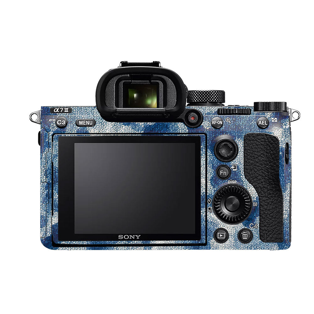Blue Watercolor Fabric Sony A7MIII Camera Skin