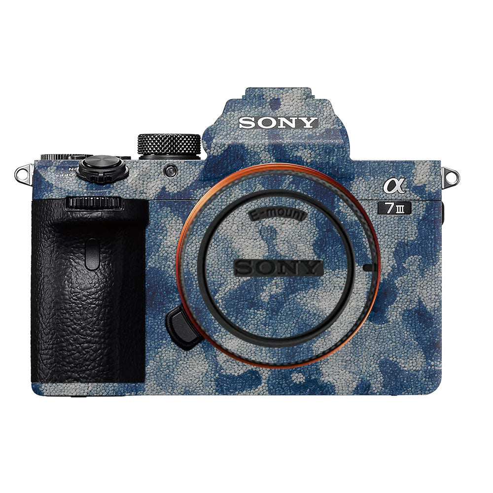 Blue Watercolor Fabric Sony A7MIII Camera Skin