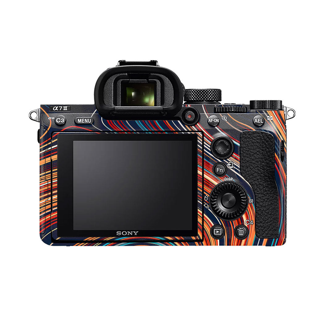 Retro Abstract Striped Swirl Sony A7MIII Camera Skin