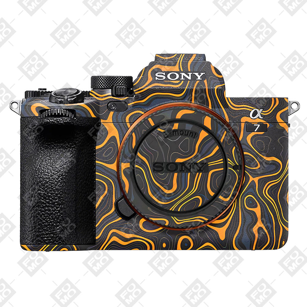 Amber Topographic Waves Sony A7MIV Camera Skins