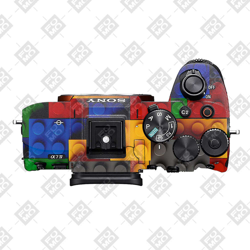 Colorful LEGO Brick Wall Pattern Sony A7MIV Camera Skin