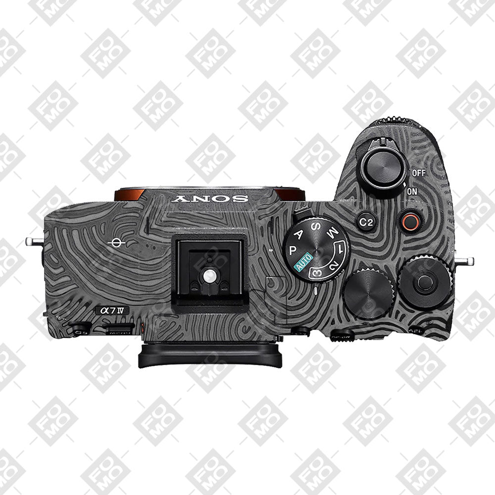 Monochrome Line Maze Sony A7MIV Camera Skin