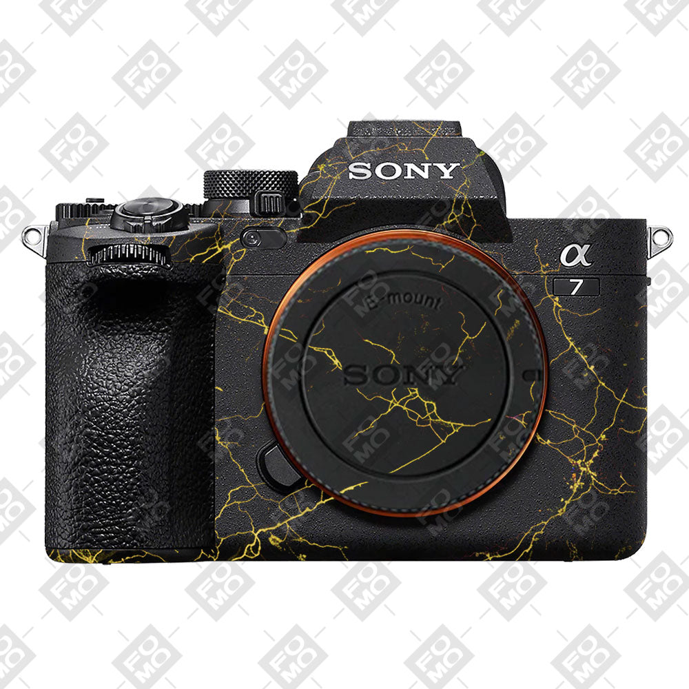 Electric Gold Veins Sony A7MIV Camera Skin