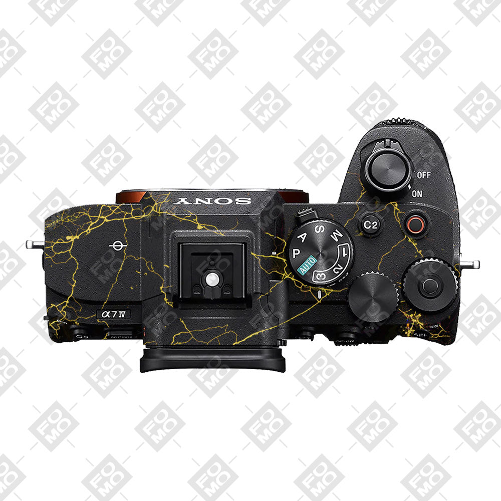 Electric Gold Veins Sony A7MIV Camera Skin