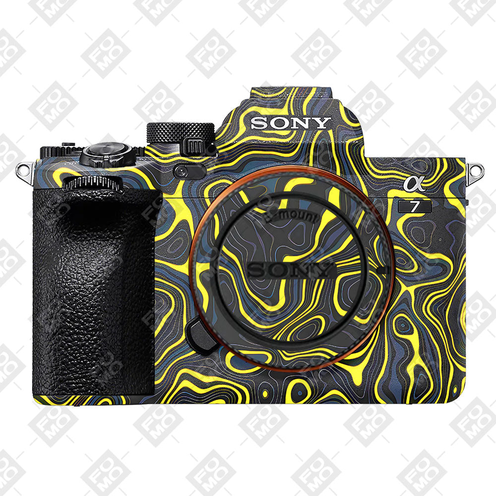Neon Lava Contours Sony A7MIV Camera Skins