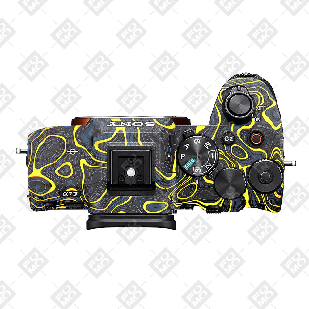 Neon Lava Contours Sony A7MIV Camera Skins