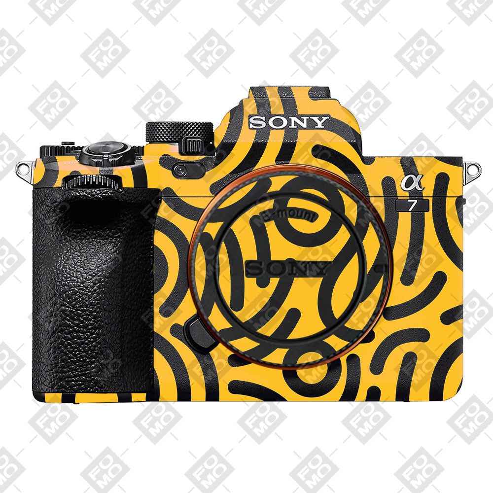 Minimal Yellow Wave Sony A7MIV Camera Skin