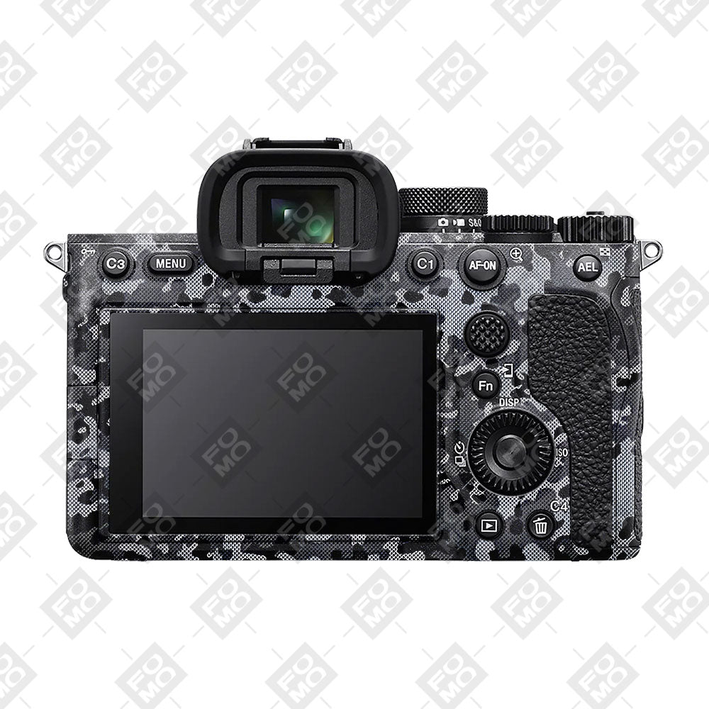 Stealth Grey Camo Sony A7MIV Camera Skins