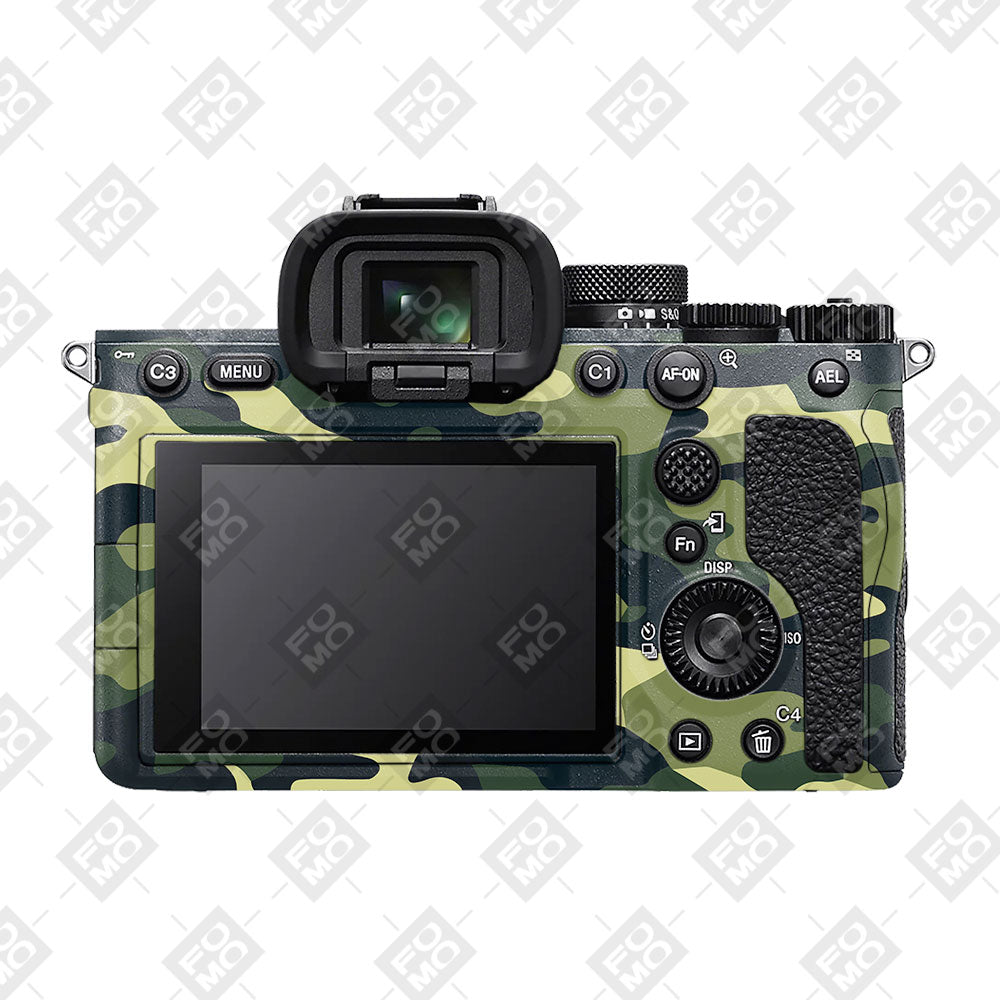 Forest Green Camo Sony A7MIV Camera Skins
