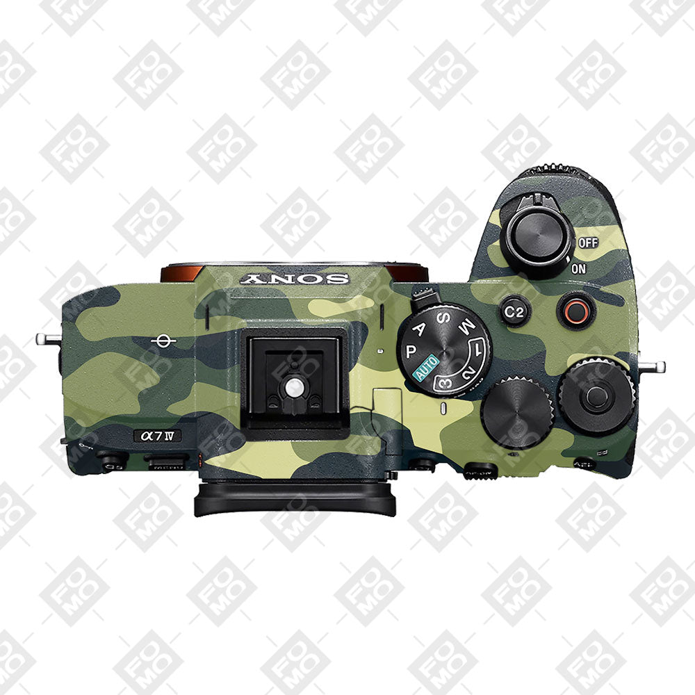 Forest Green Camo Sony A7MIV Camera Skins