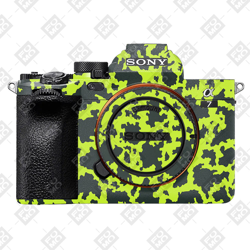 Neon Green Splatter Sony A7MIV Camera Skins
