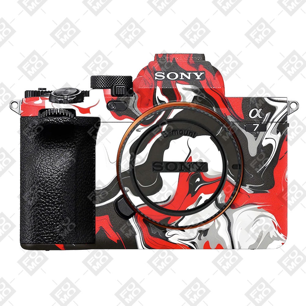 Scarlet and White Motion Sony A7MIV Camera Skins