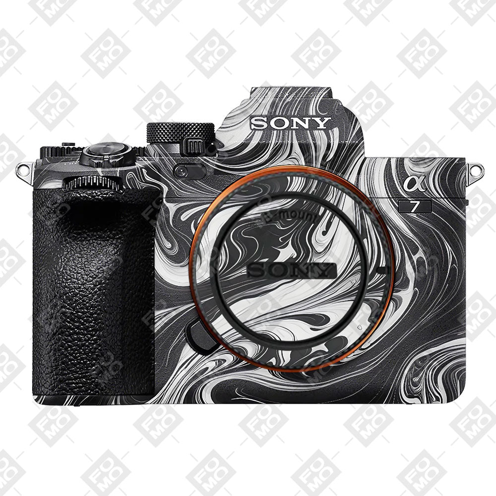 Black and White Marble Sony A7MIV Camera Skins