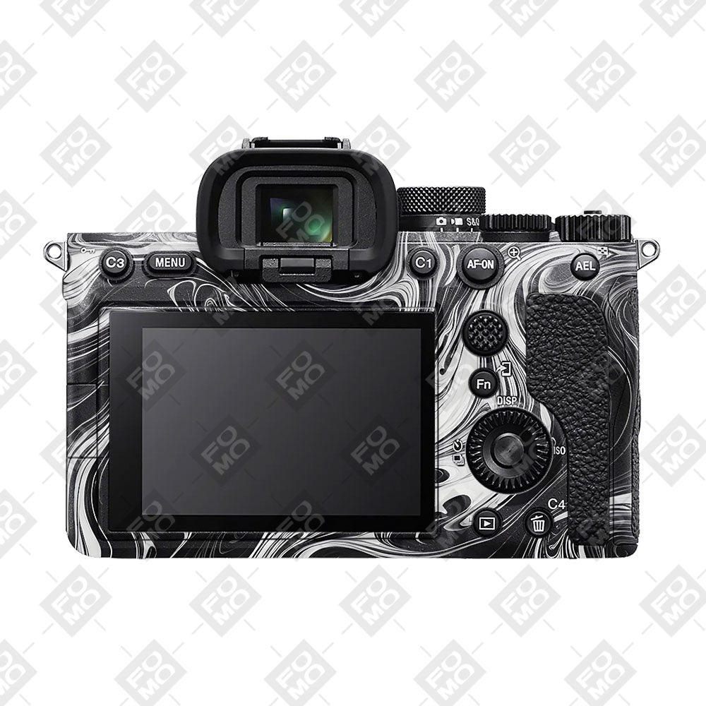 Black and White Marble Sony A7MIV Camera Skins
