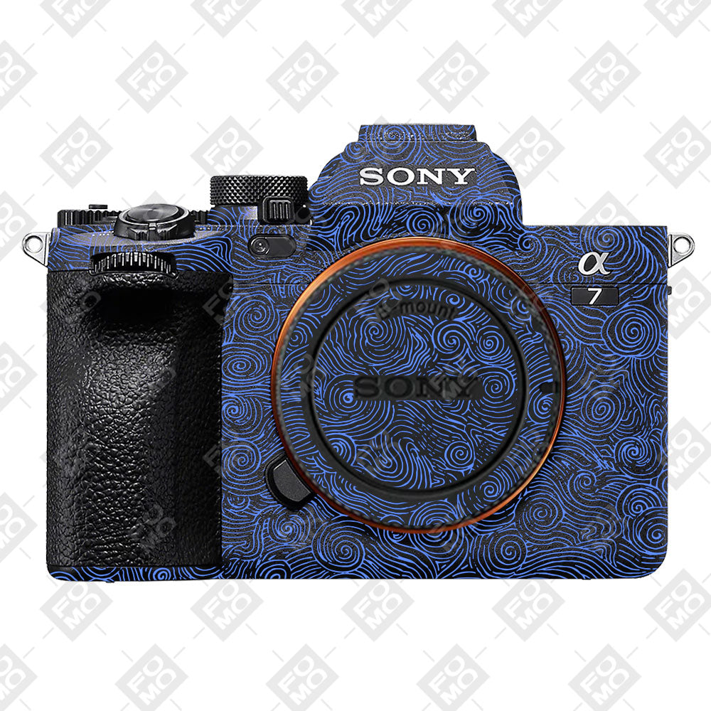 Blue Spirals Sony A7MIV Camera Skins
