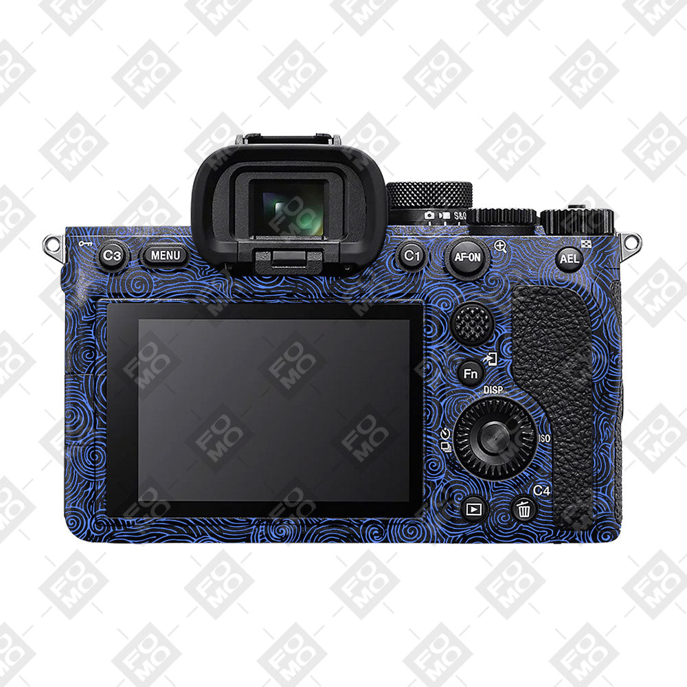 Blue Spirals Sony A7MIV Camera Skins