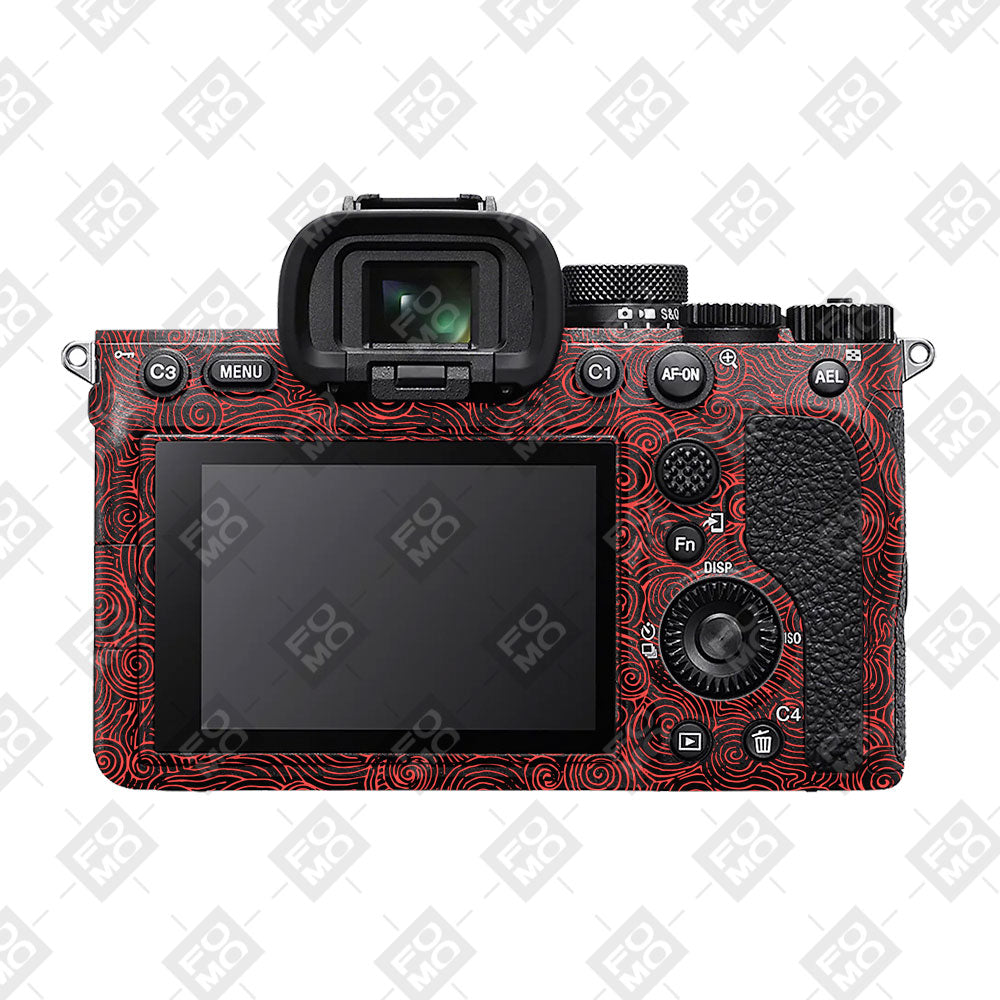 Red Spirals Sony A7MIV Camera Skins