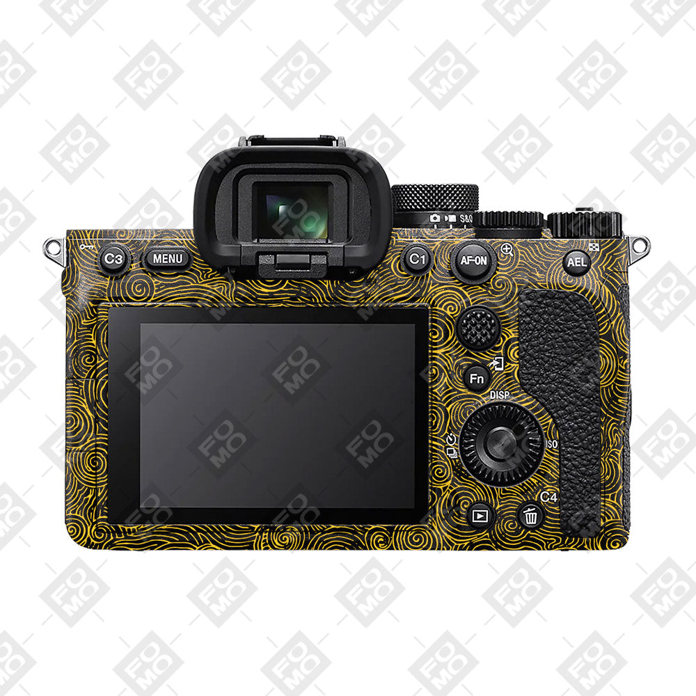 Yellow Spirals Sony A7MIV Camera Skins