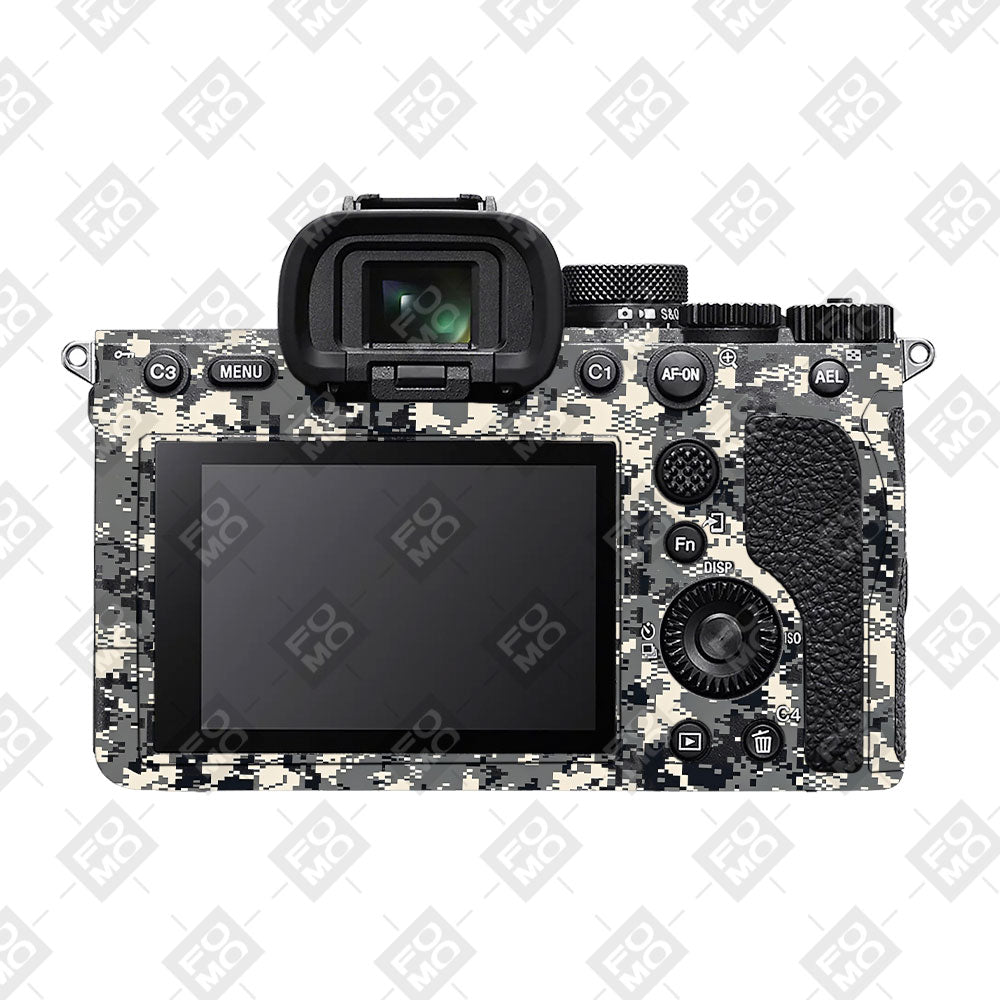 Grey Black Pixel Sony A7MIV Camera Skins