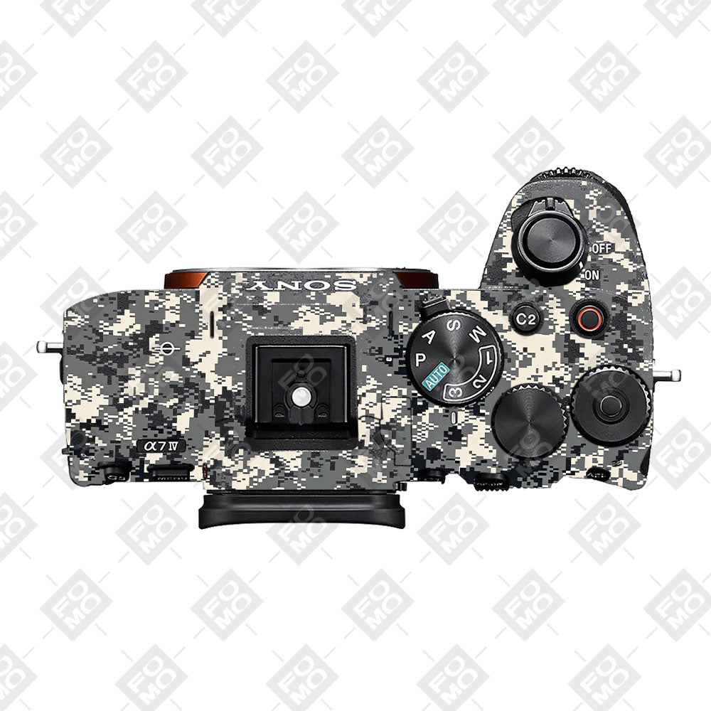 Grey Black Pixel Sony A7MIV Camera Skins