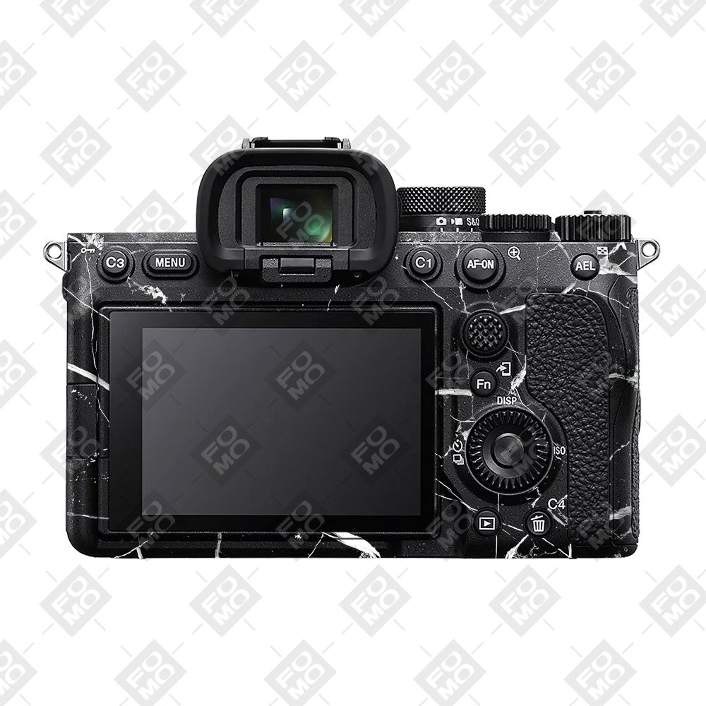 White Veins on Black Sony A7MIV Camera Skins
