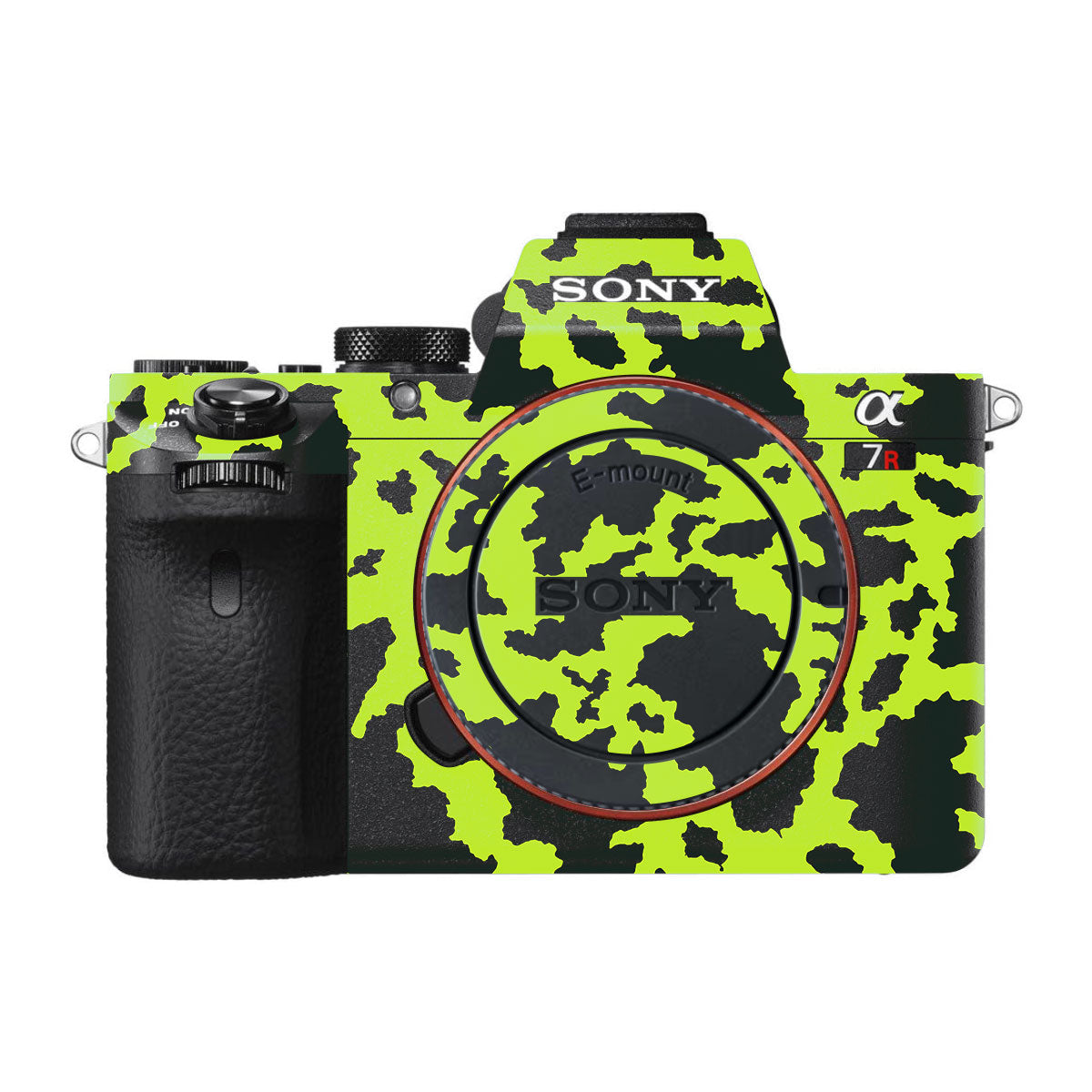 Neon Green Splatter Sony A7R II Camera Skins