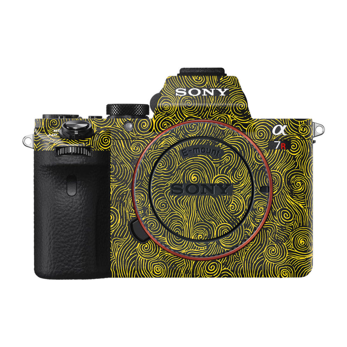 Yellow Spirals Sony A7R II Camera Skins
