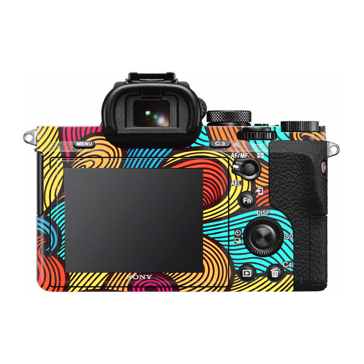 Retro Colorful Doodle Art Pattern Sony A7R II Camera Skins