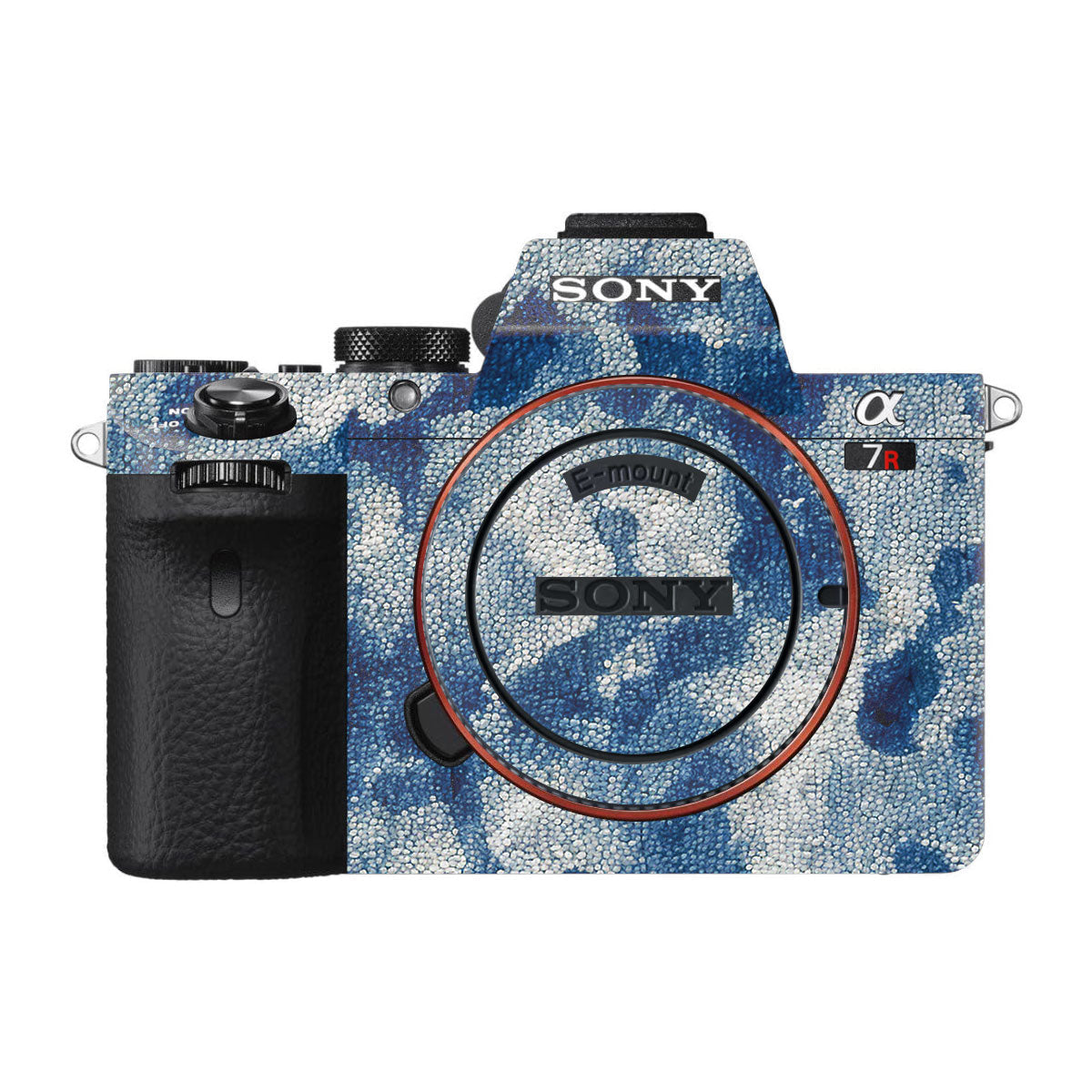 Blue Watercolor Fabric Sony A7R II Camera Skins