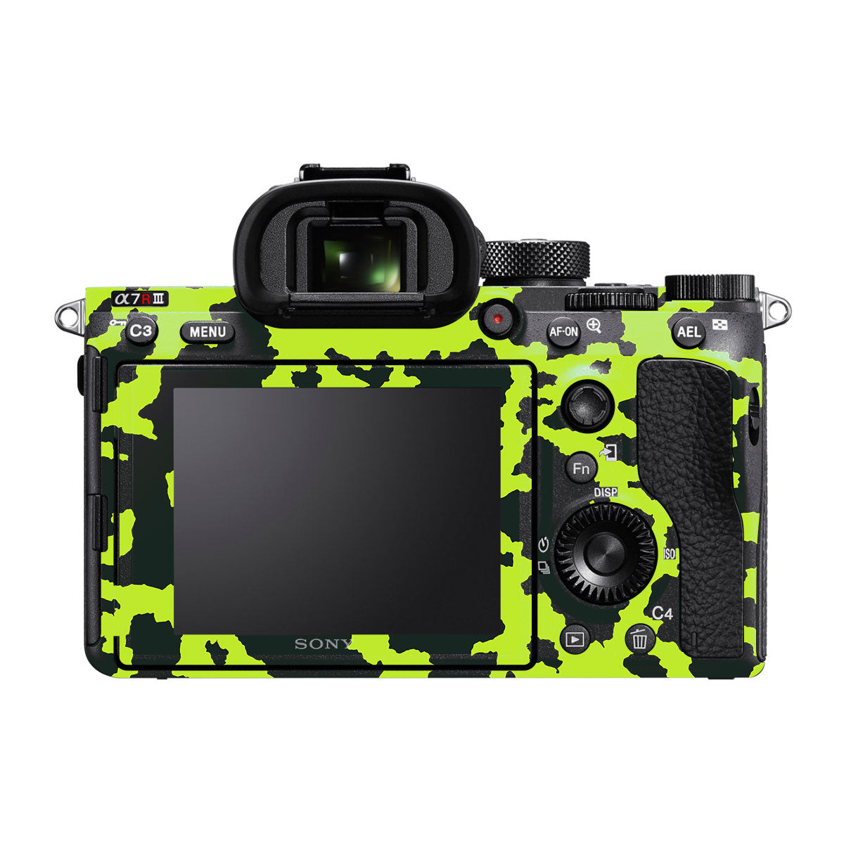 Neon Green Splatter Sony A7R III Camera Skins