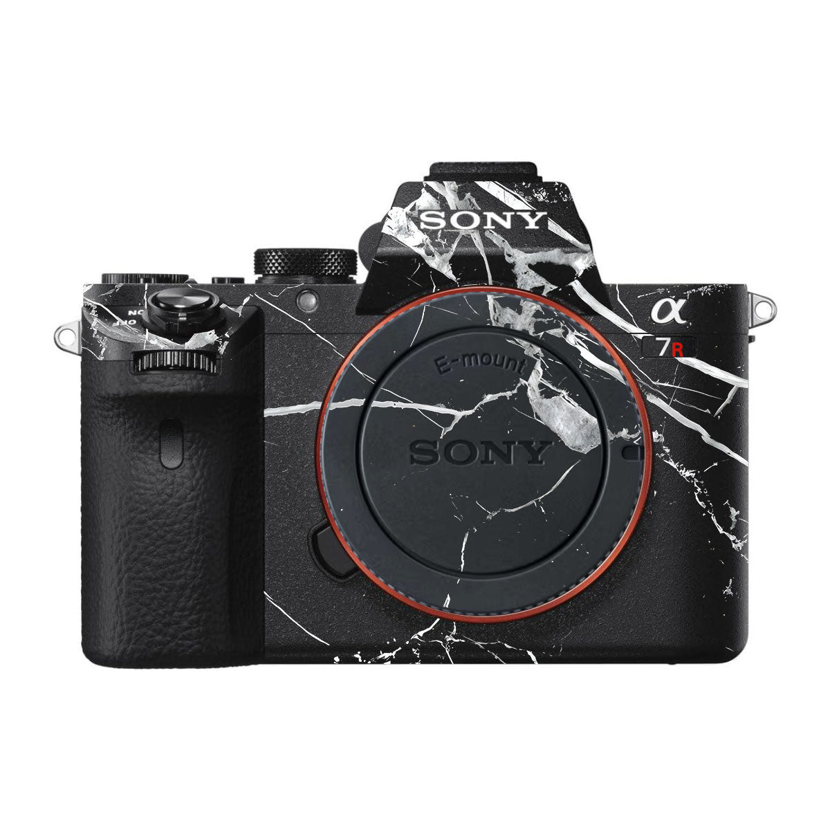 White Veins on Black Sony A7R III Camera Skins