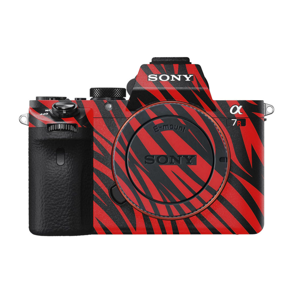 Red and Black Stripes Sony A7R III Camera Skins