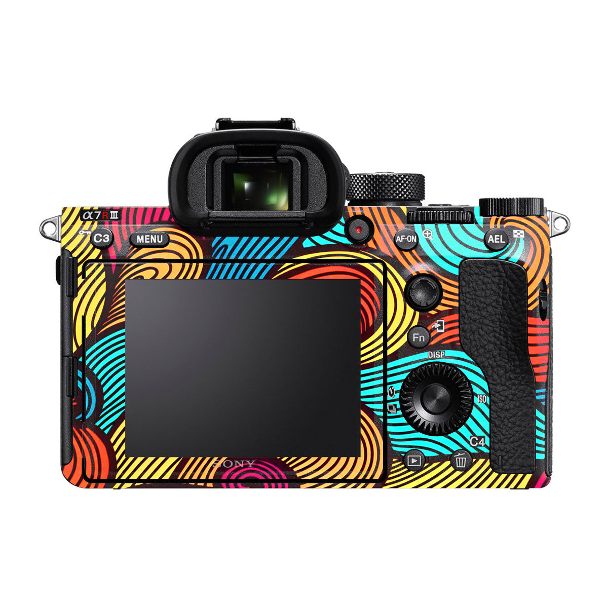 Retro Colorful Doodle Art Pattern Sony A7R III Camera Skins