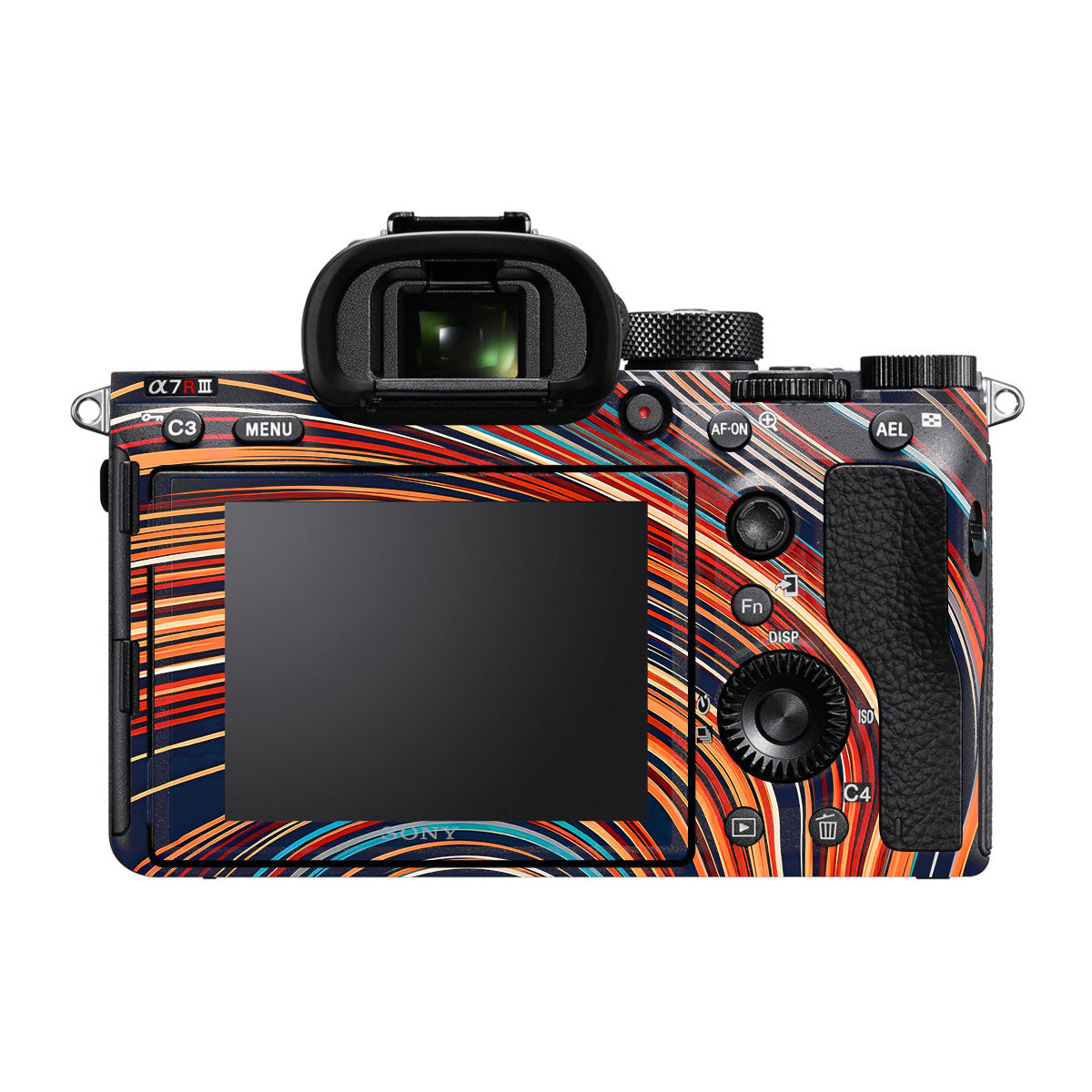 Retro Abstract Striped Swirl Sony A7R III Camera Skins